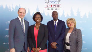 Jovenel Moise Martine Moise Au Sommet du Group G7 au Canada