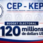 Visuel du CEP annonçant un budget électoral de 120 millions de dollars US pour les prochaines opérations électorales en Haïti.