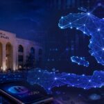Illustration de la Banque de la République d'Haïti (BRH), d'une carte numérique d'Haïti et d'une application mobile évoquant les initiatives de transformation numérique et l'intelligence artificielle.